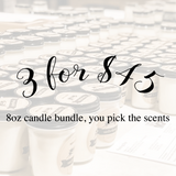 3 (8oz) Soy Candle Bundle Save on Three